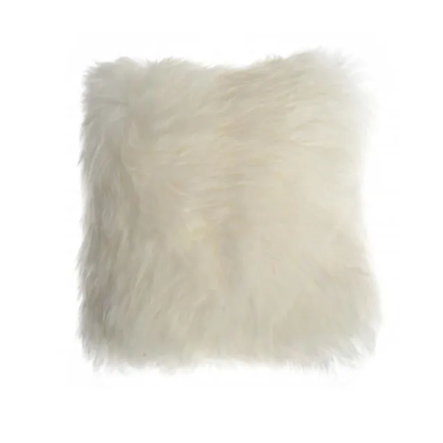 Pillow in white sheep fur