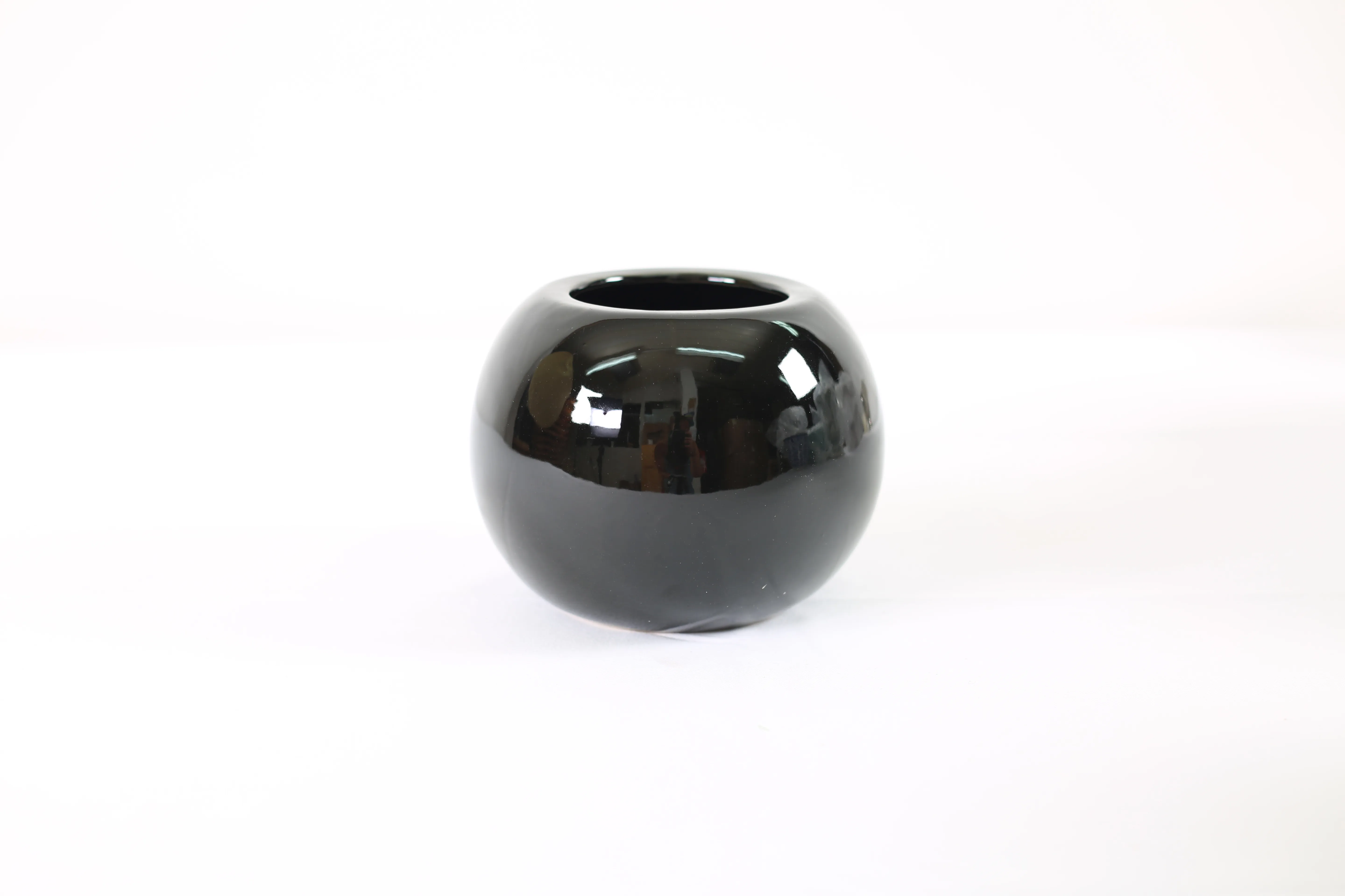 Glossy black vase
