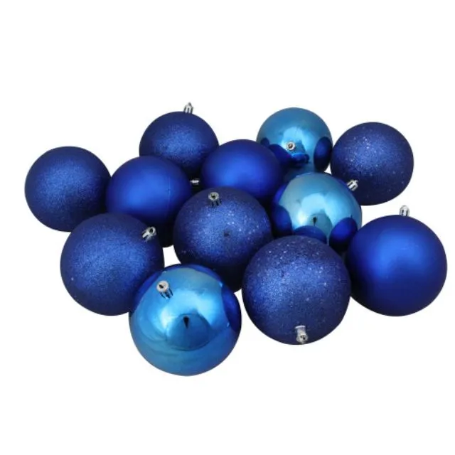 Blue Christmas Balls Assorted pack of 50