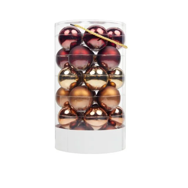 Assorted Cooper Christmas Balls pack of 50
