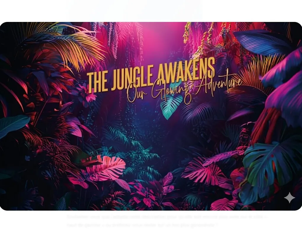 The jungle awakens, our glowing adventure visual - 2x3m