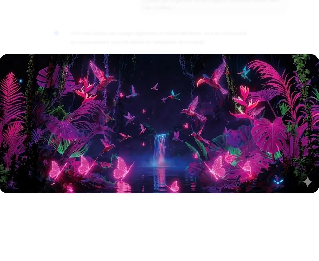 Neon plants and river visual - 2.70x6.20m