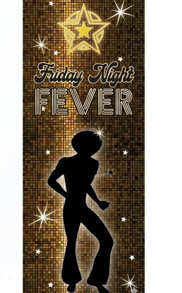 Friday night fever disco yellow visual - 5x2m
