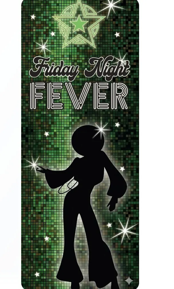 Friday night fever disco green visual - 5x2m