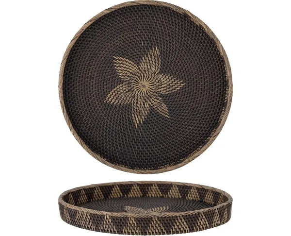 Oriental rattan tray