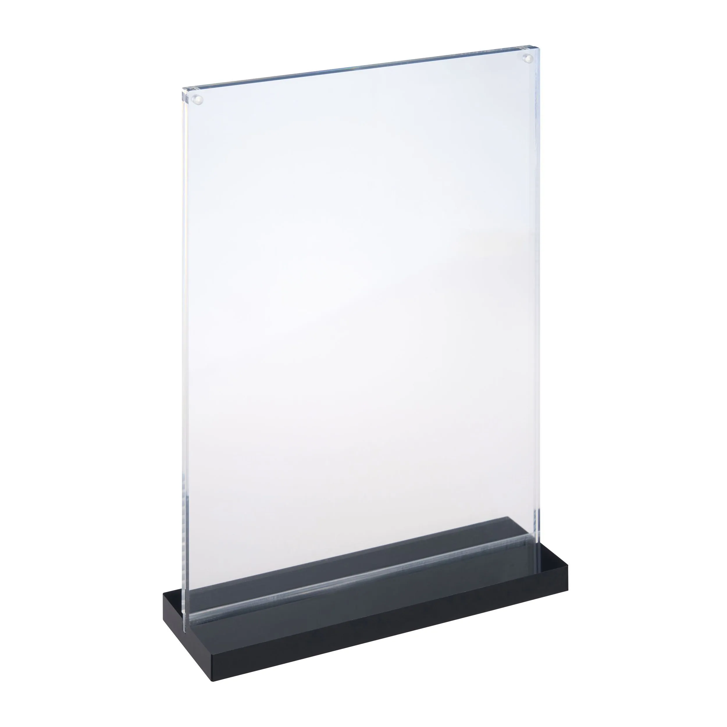 Menu holder with black base
