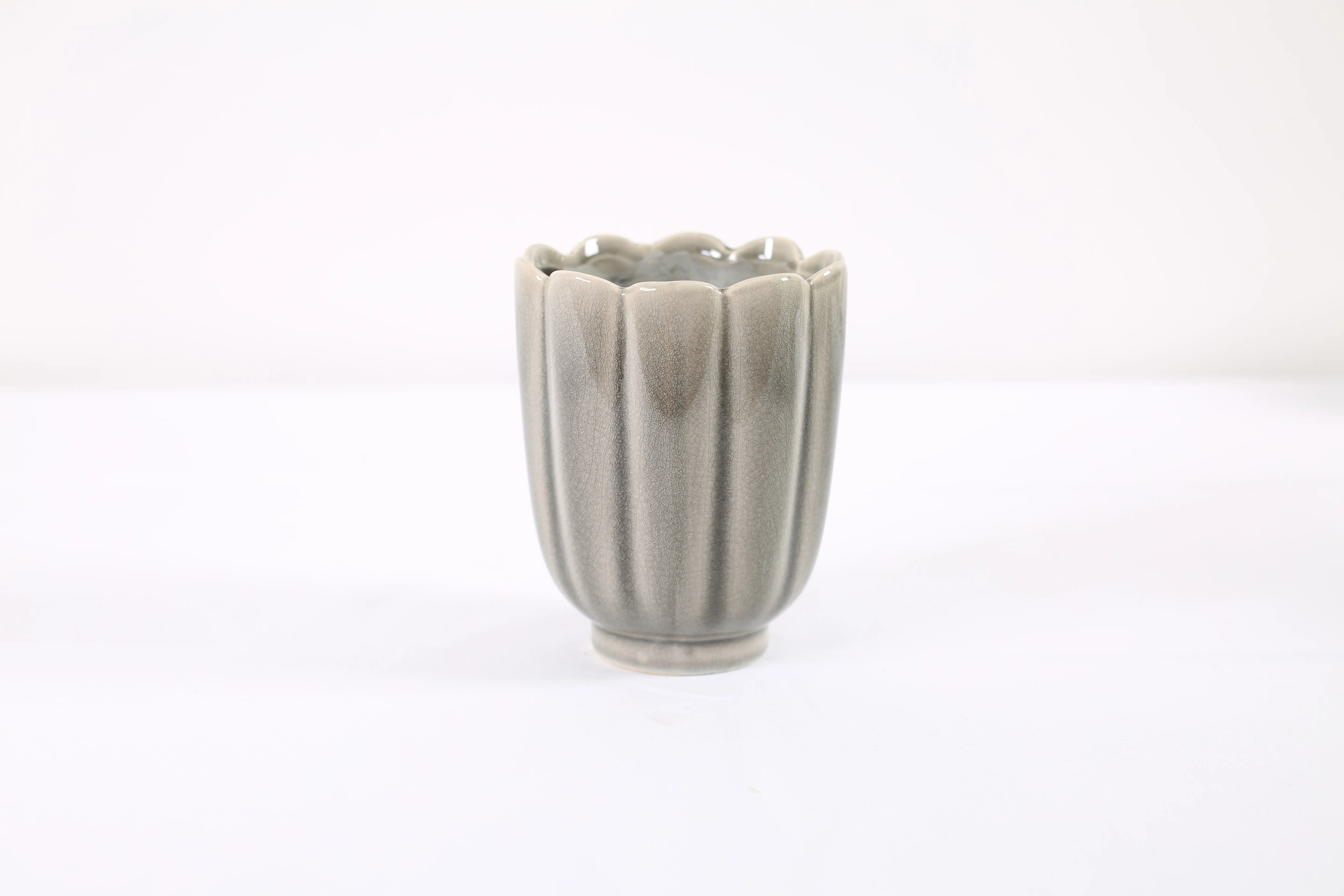 Grey flower vase
