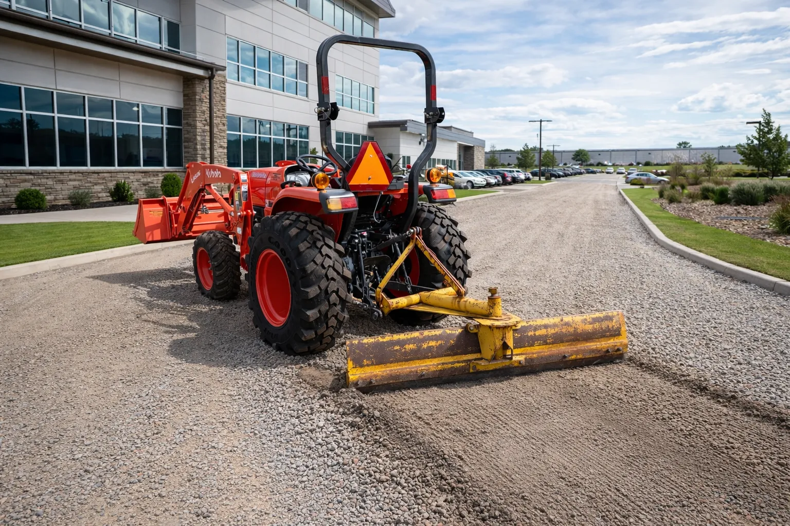 Tractor with 3 point blade