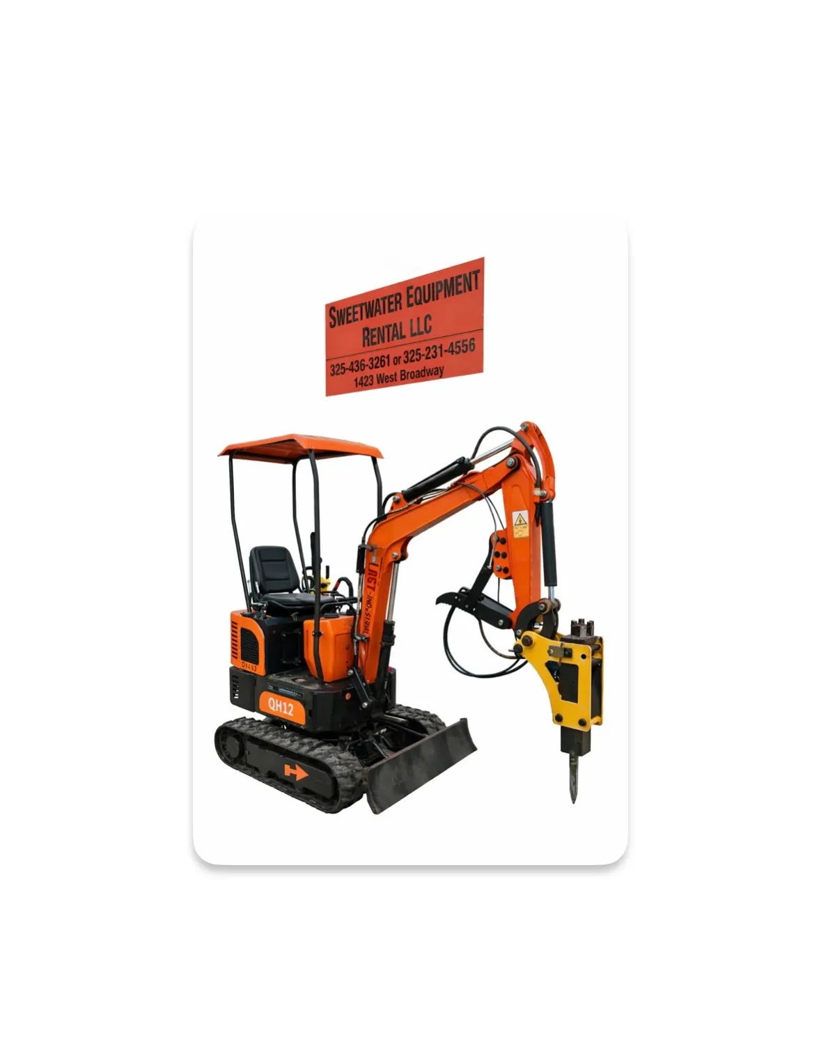 Mini excavator (2K) with braker hammer