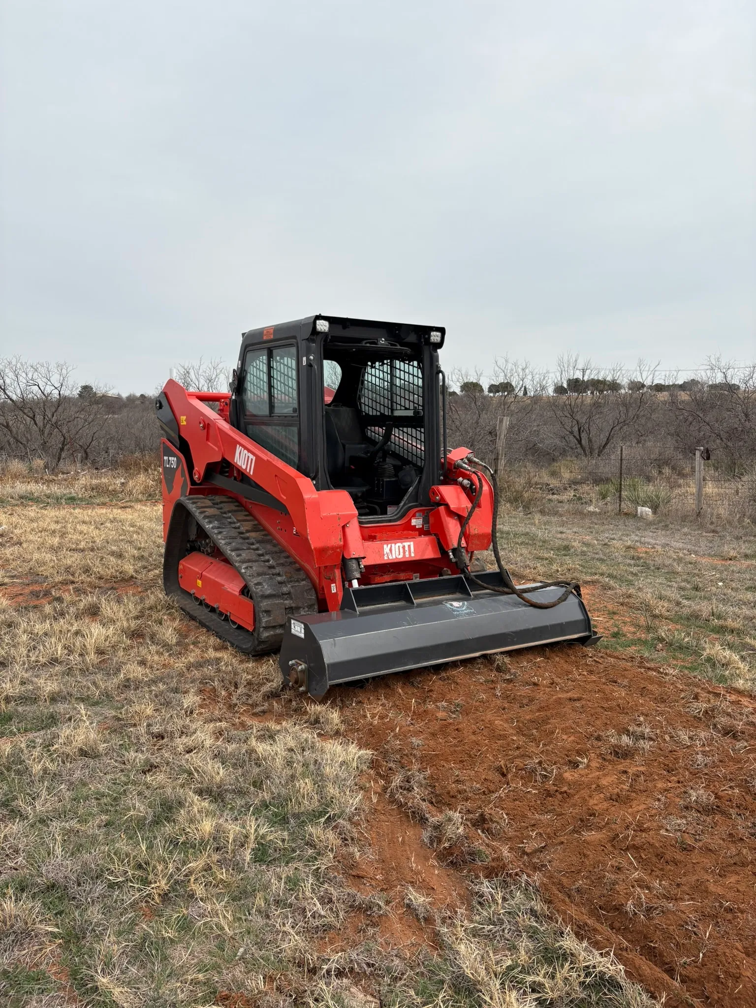 Kioti 75 HP skid steer/bobcat with 72'' tiller