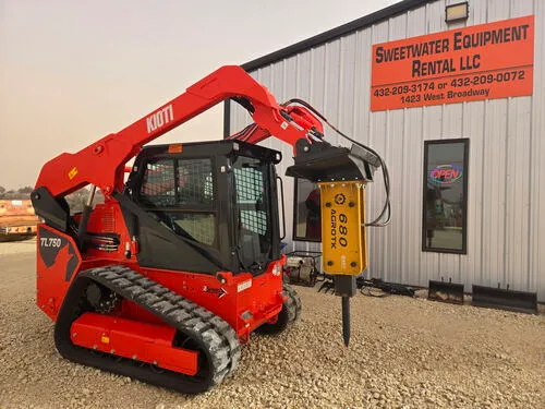 Kioti 75 HP skid steer/bobcat with breaker hammer