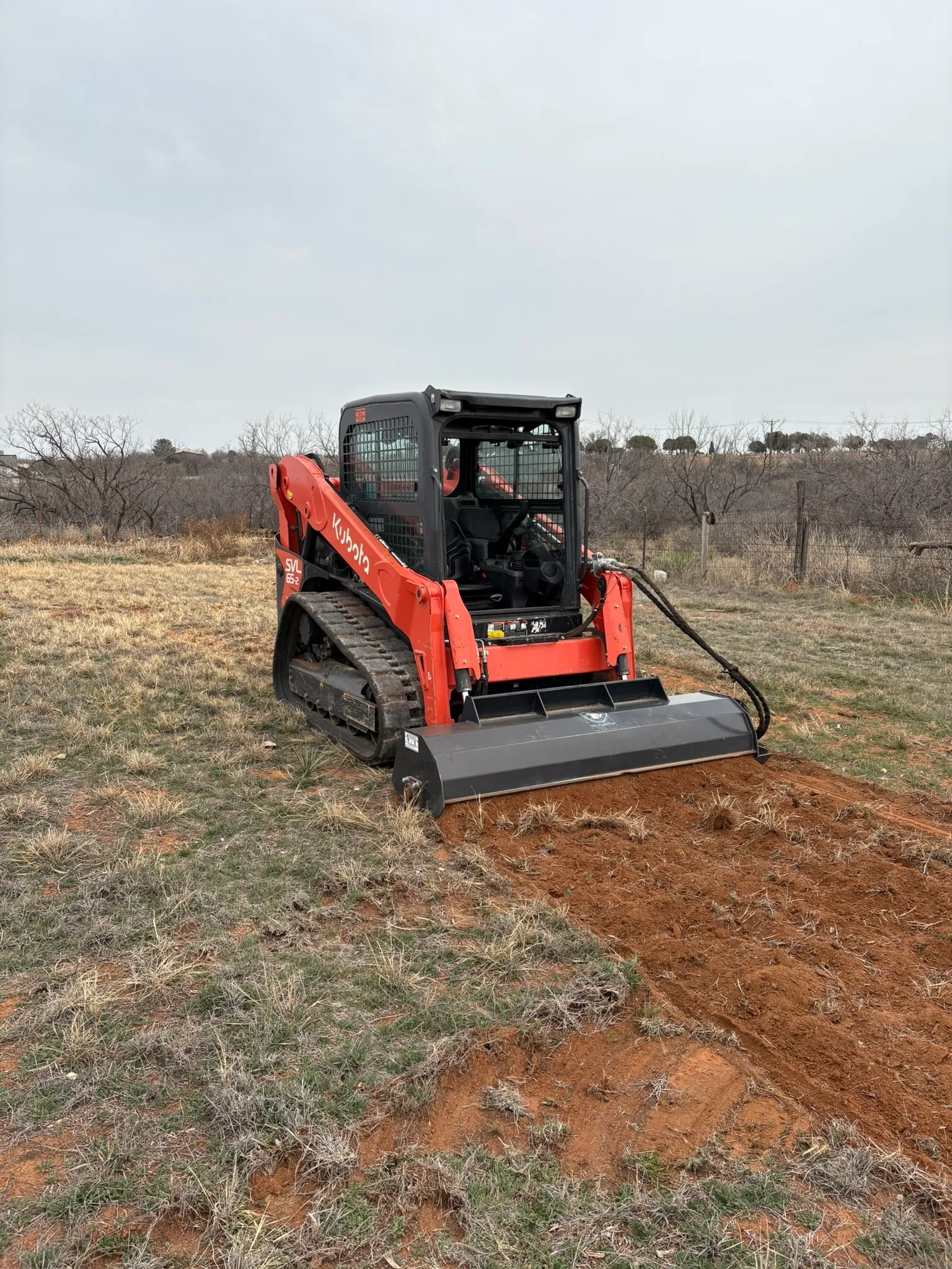Kubota 65 HP skid steer/bobcat with 72'' tiller