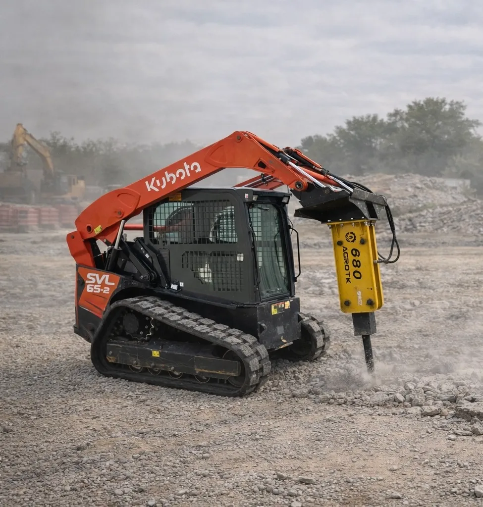 Kubota 65 HP skid steer/bobcat with breaker hammer