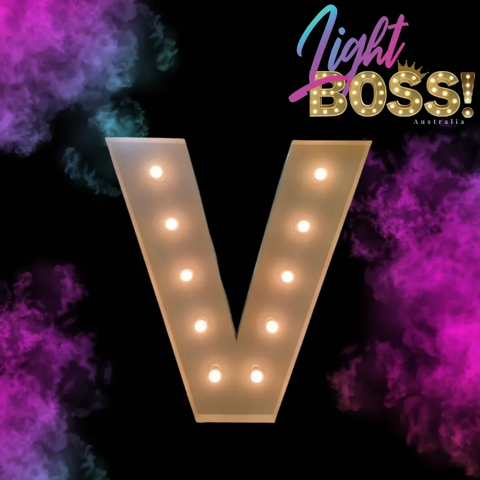 "V" 600mm High LED Light Letter