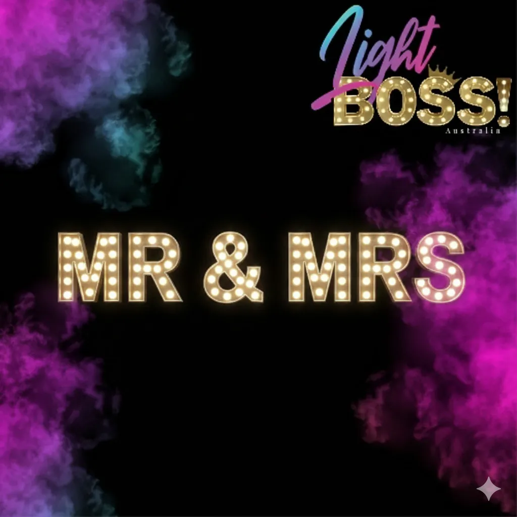 "Mr & Mrs" 1.2m High LED Light Letters