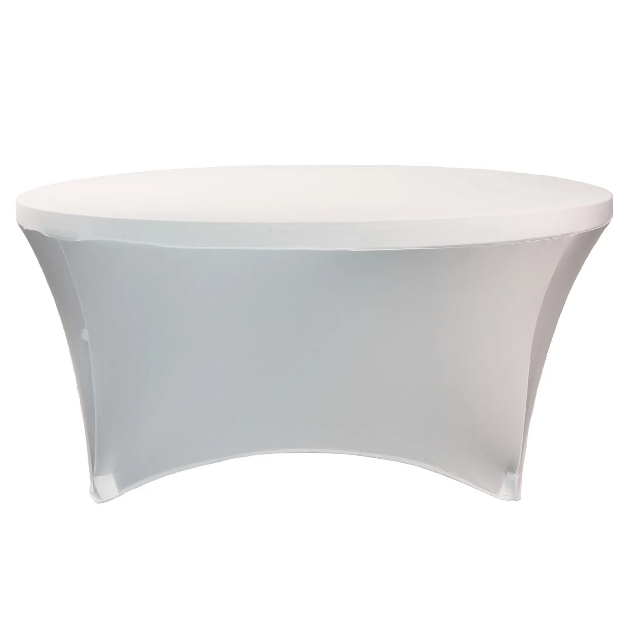 Round Table Stretch Linen White