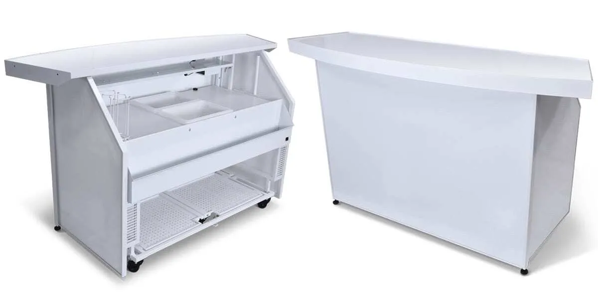 white acrylic portable bar