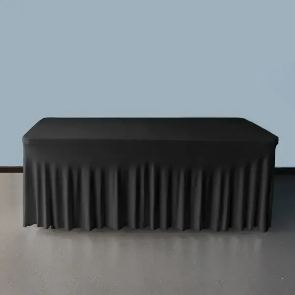 Rectangle Table Skirt Black