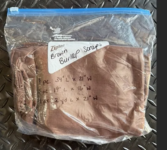 Brown Burlap Scraps Fabric