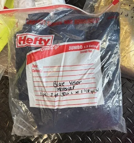 Blue Velor Material