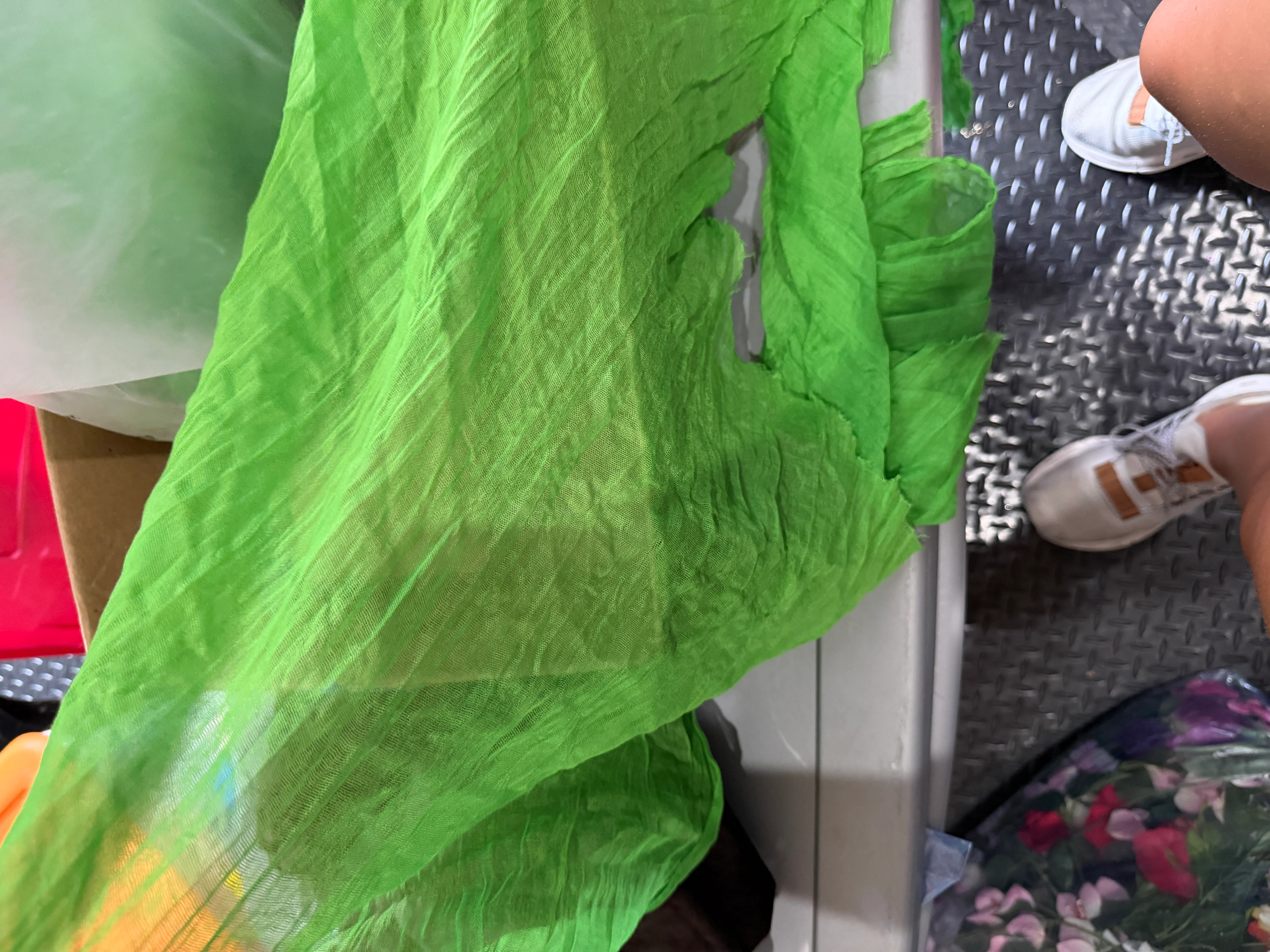 Green Poppy Skirt Material