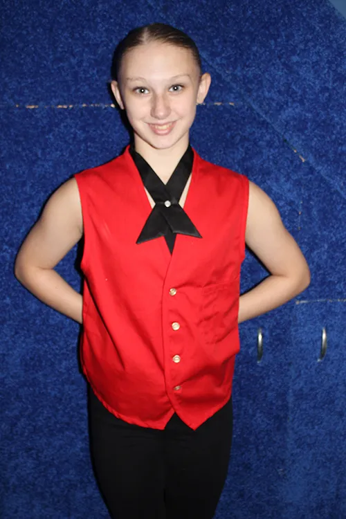 Red Vest w/ Black Crisscross Tie - SA