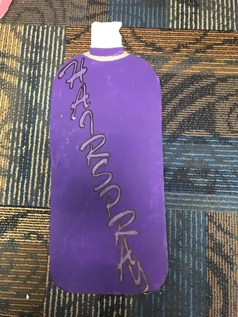Big Purple Cardboard Hairspray Can