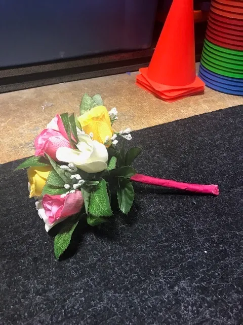 Flower Bouquet with Pink Handle