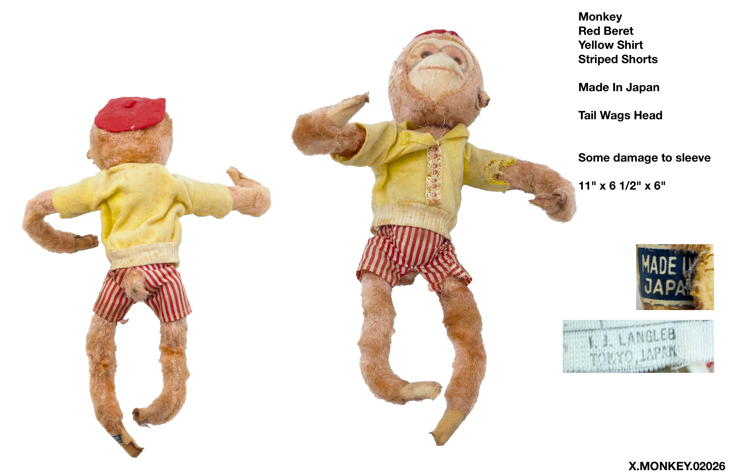 Red Beret Yellow Shirt Monkey