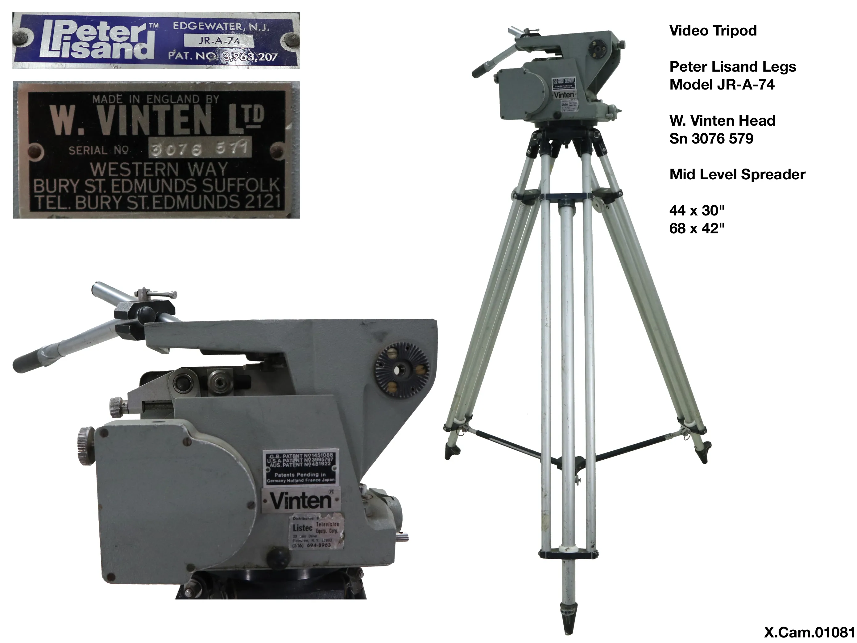 P Lisand / Vinten Video Tripod