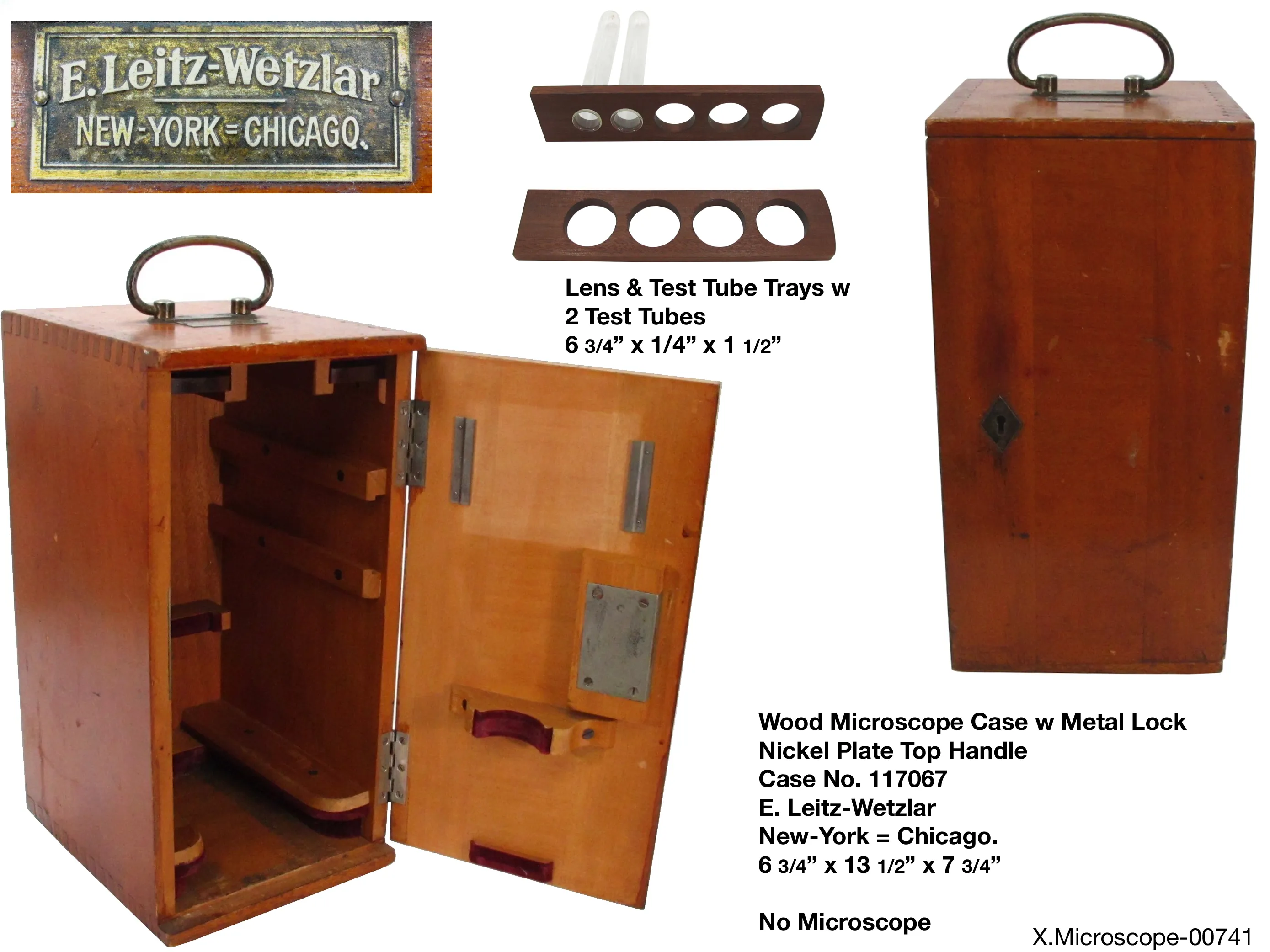 E Leitz Microscope Wooden Case