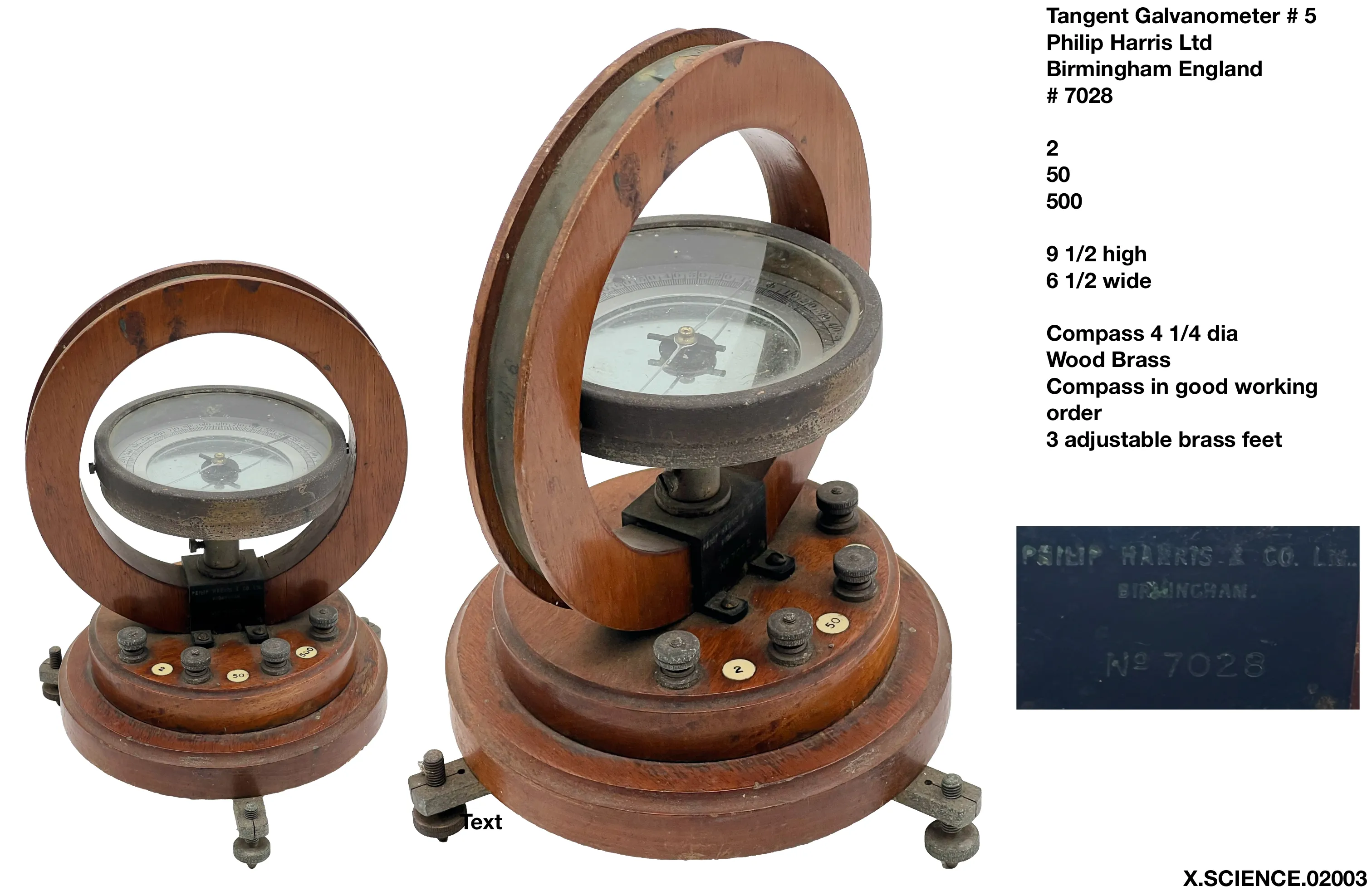 P Harris Tangent Galvanometer #5