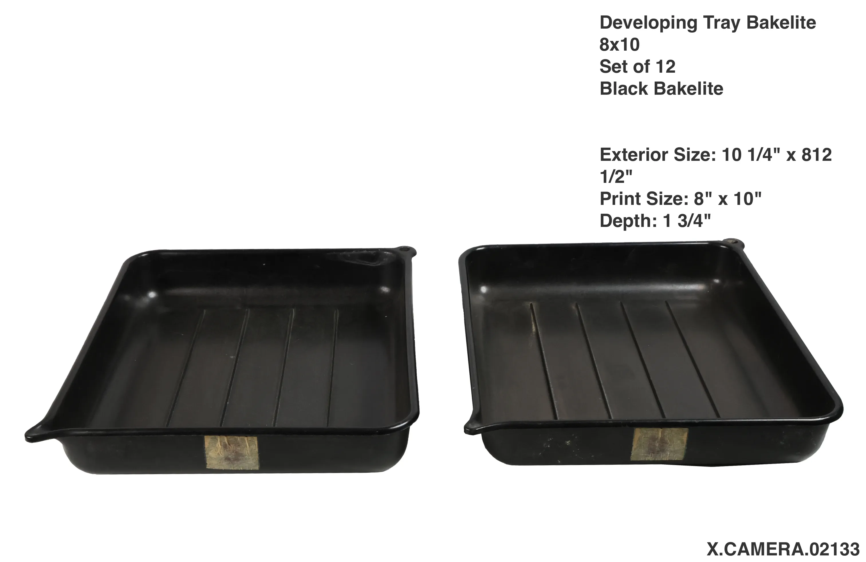 Developing Tray 8x10 Bakelite Set of 2