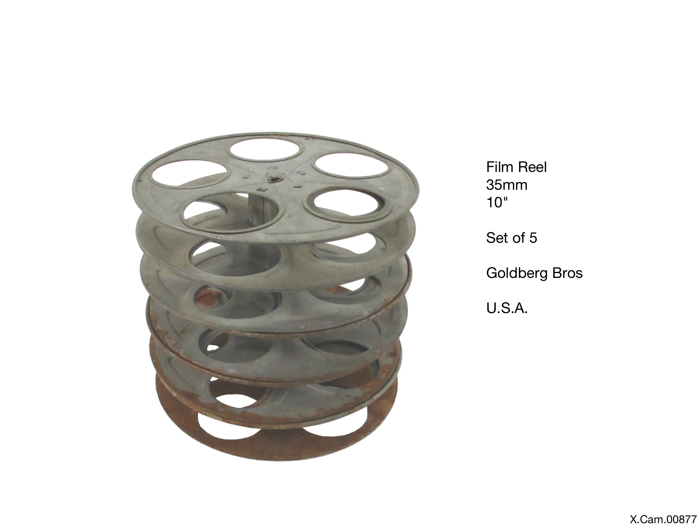 Goldberg Film Reel Set of 5 Rusty 35mm