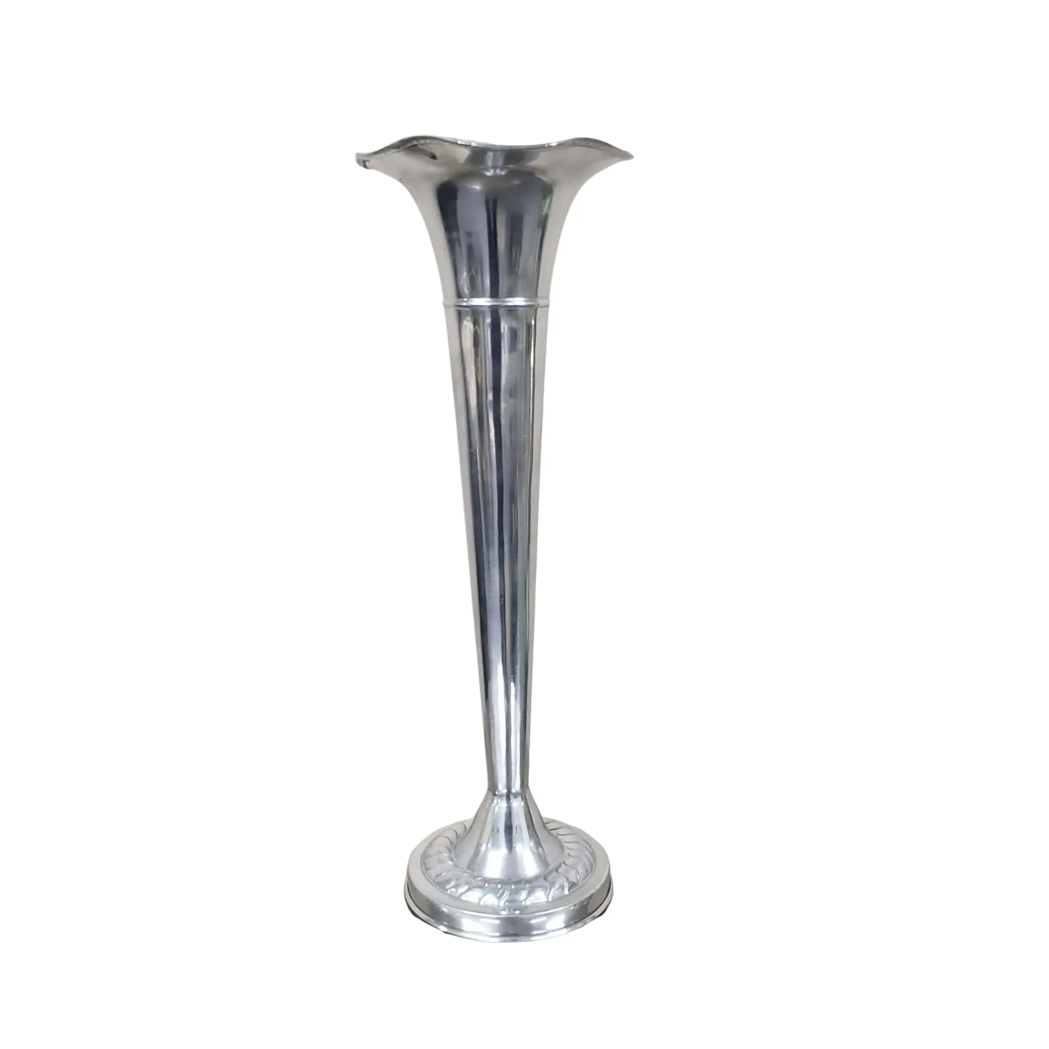 Silver Metal Trumpet Vase