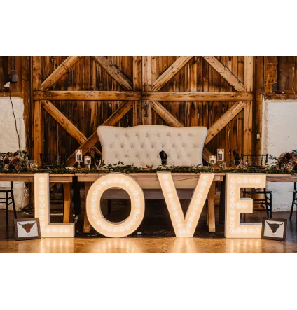 Love Letters w/ Edison Lights (Table Height)