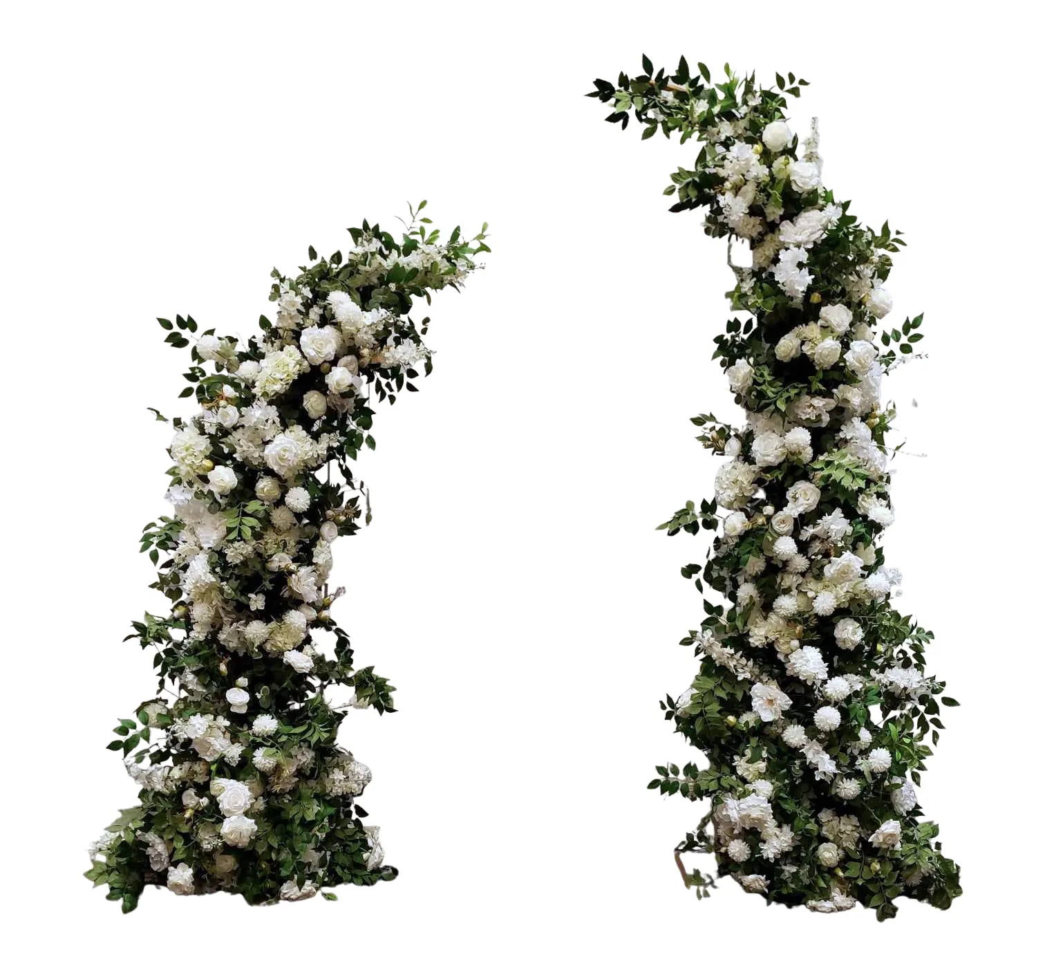 Croissant Floral Arches (2PC) - White