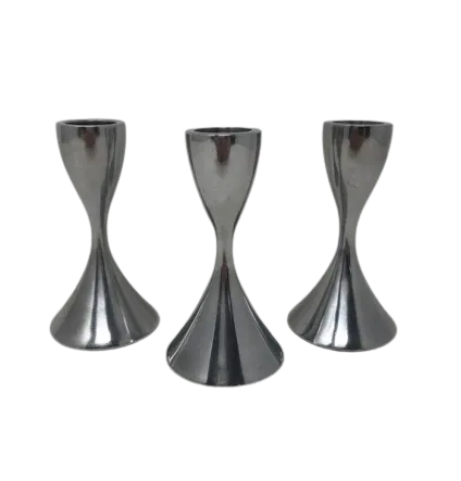 Polished Silver Taper Candlesticks 