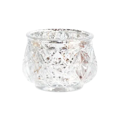 Diamond Etched Mercury Votive Candle Holder