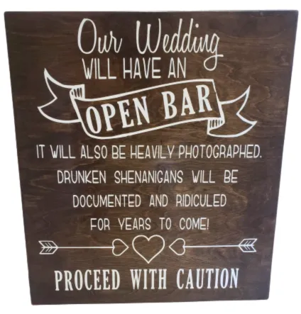 Sign | Rustic - Open Bar