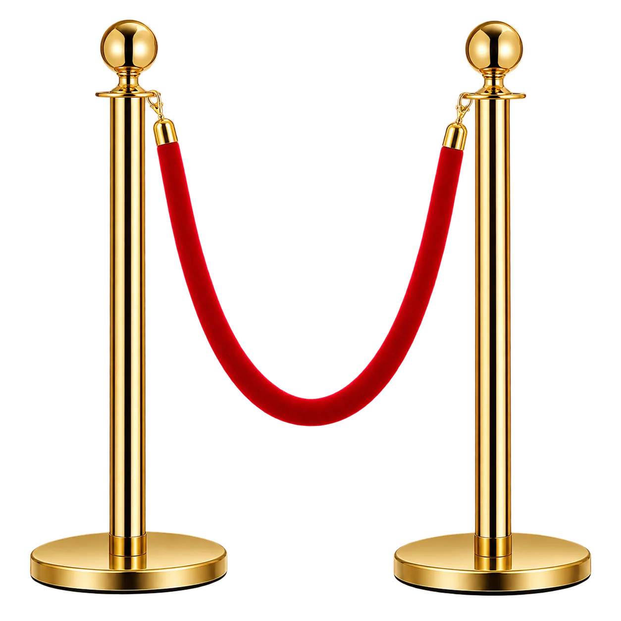 Gold Stanchion & Rope Set