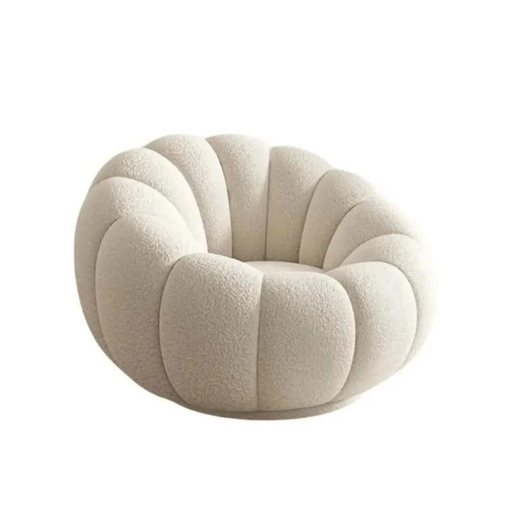 Poltrona abobora (concha) boucle bege