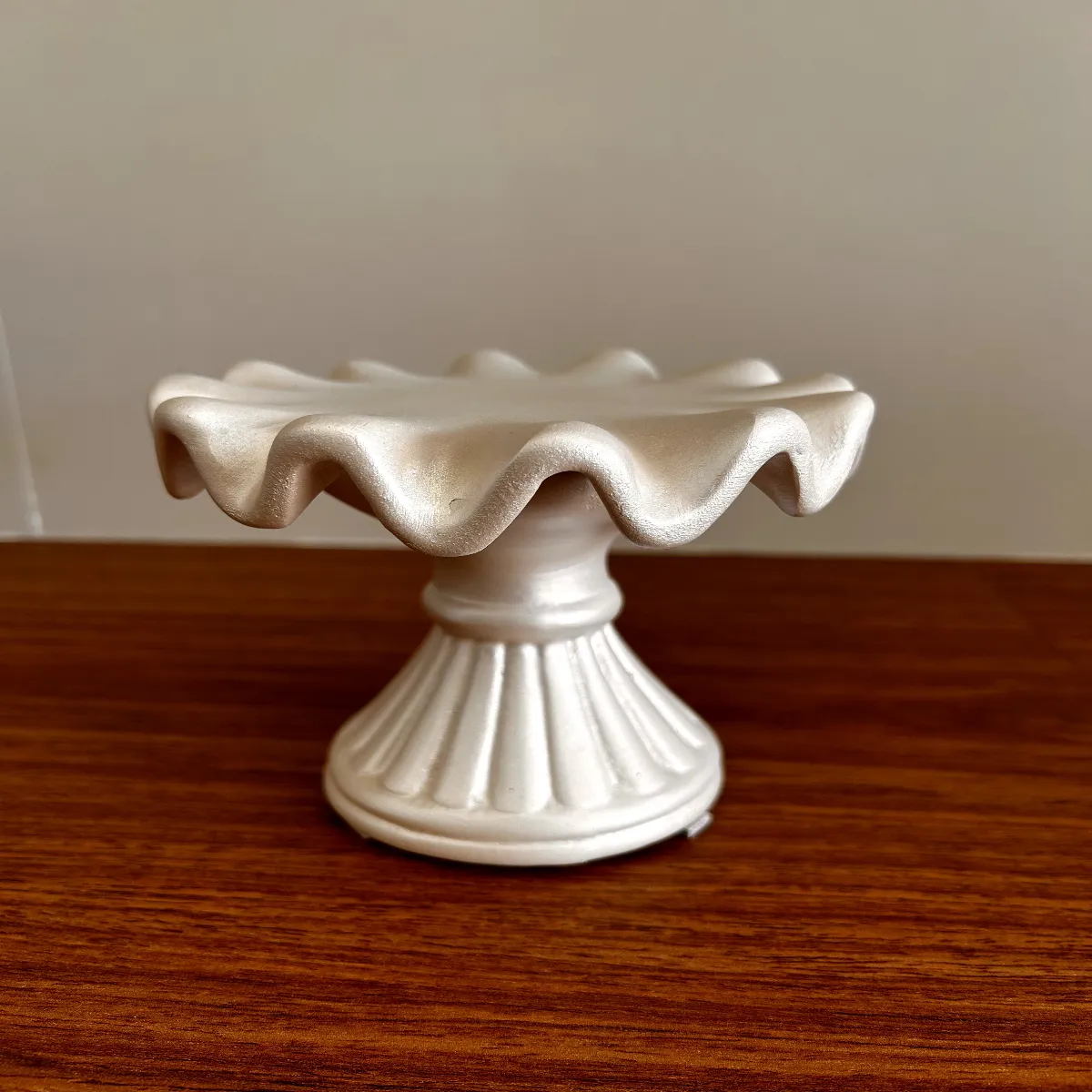 Boleira renda branco perolado grande