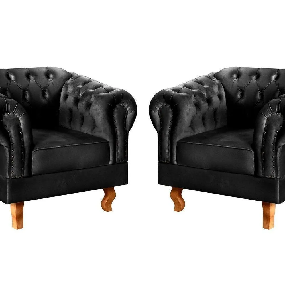 Poltrona chesterfield clássica duque