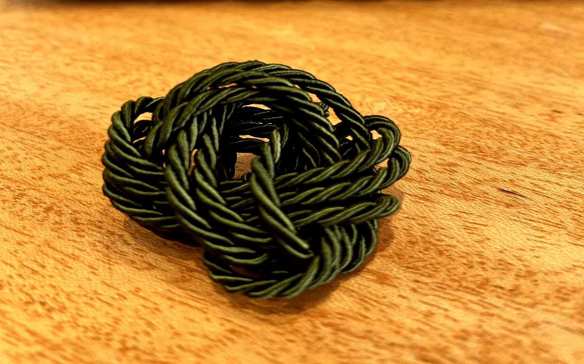 Porta guardanapos trançado tecido verde