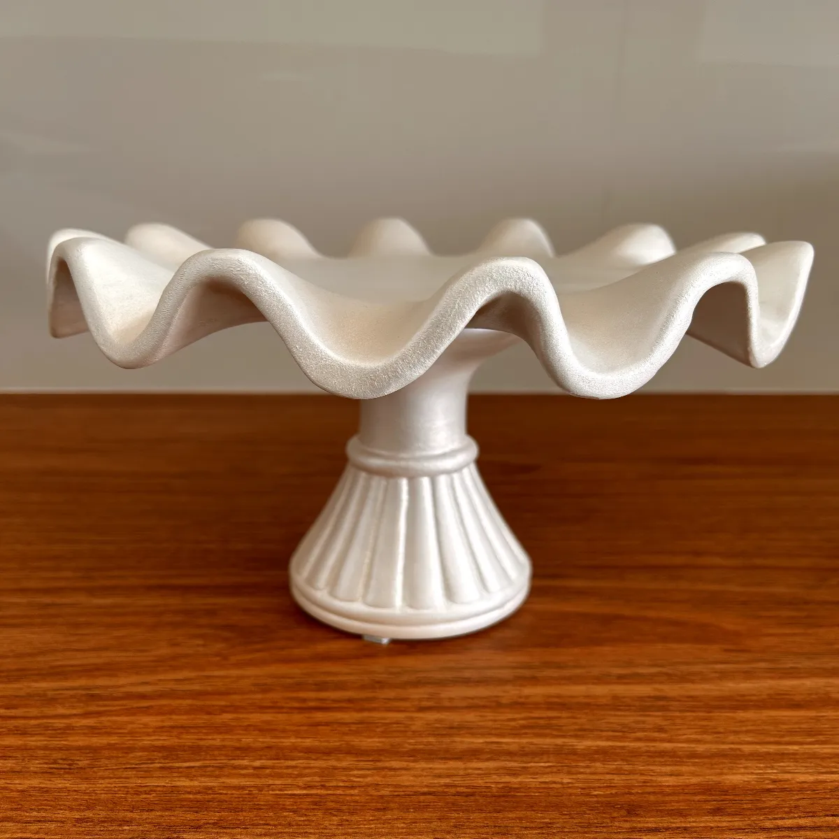 Boleira renda branco perolado médio