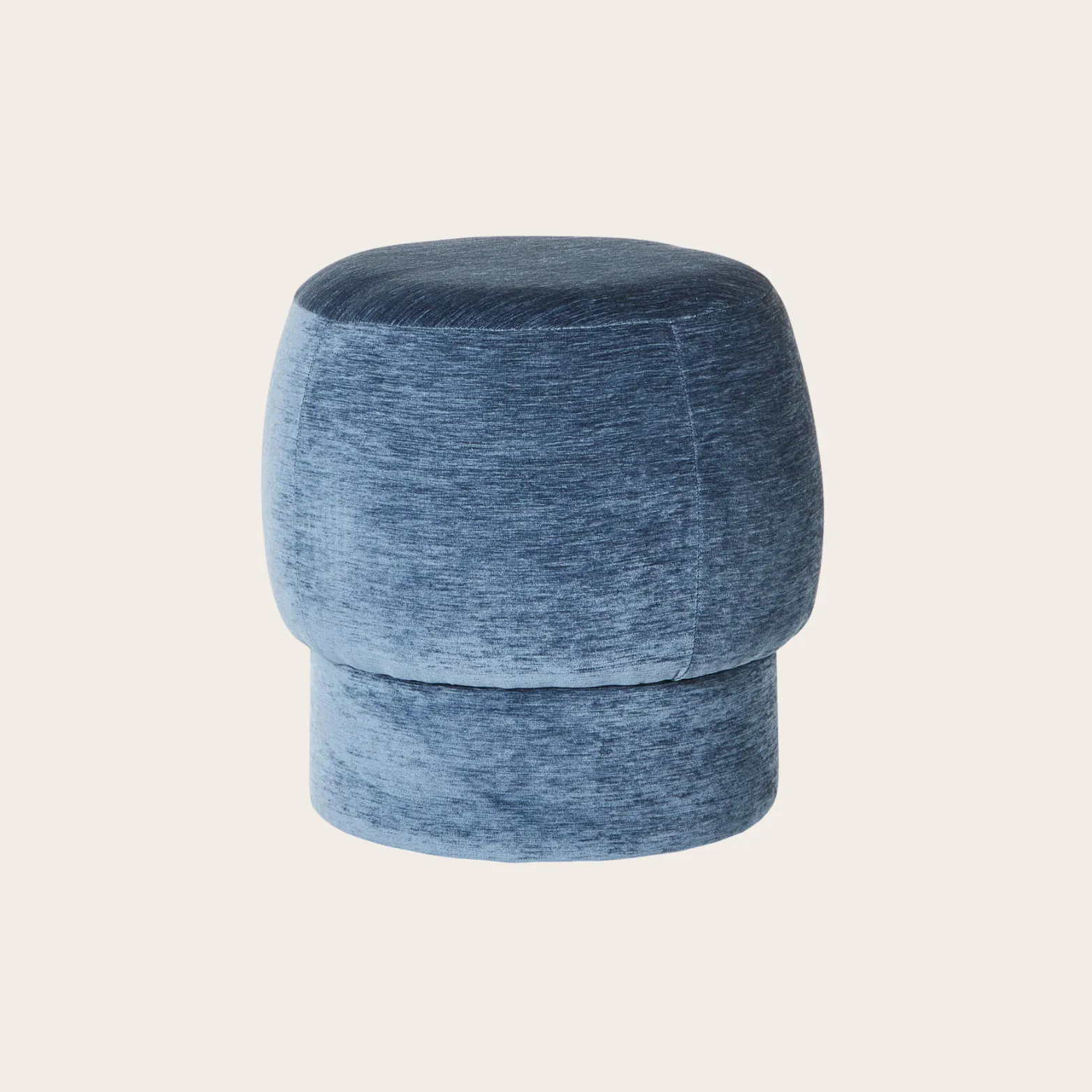 Blue Velvet Ottoman