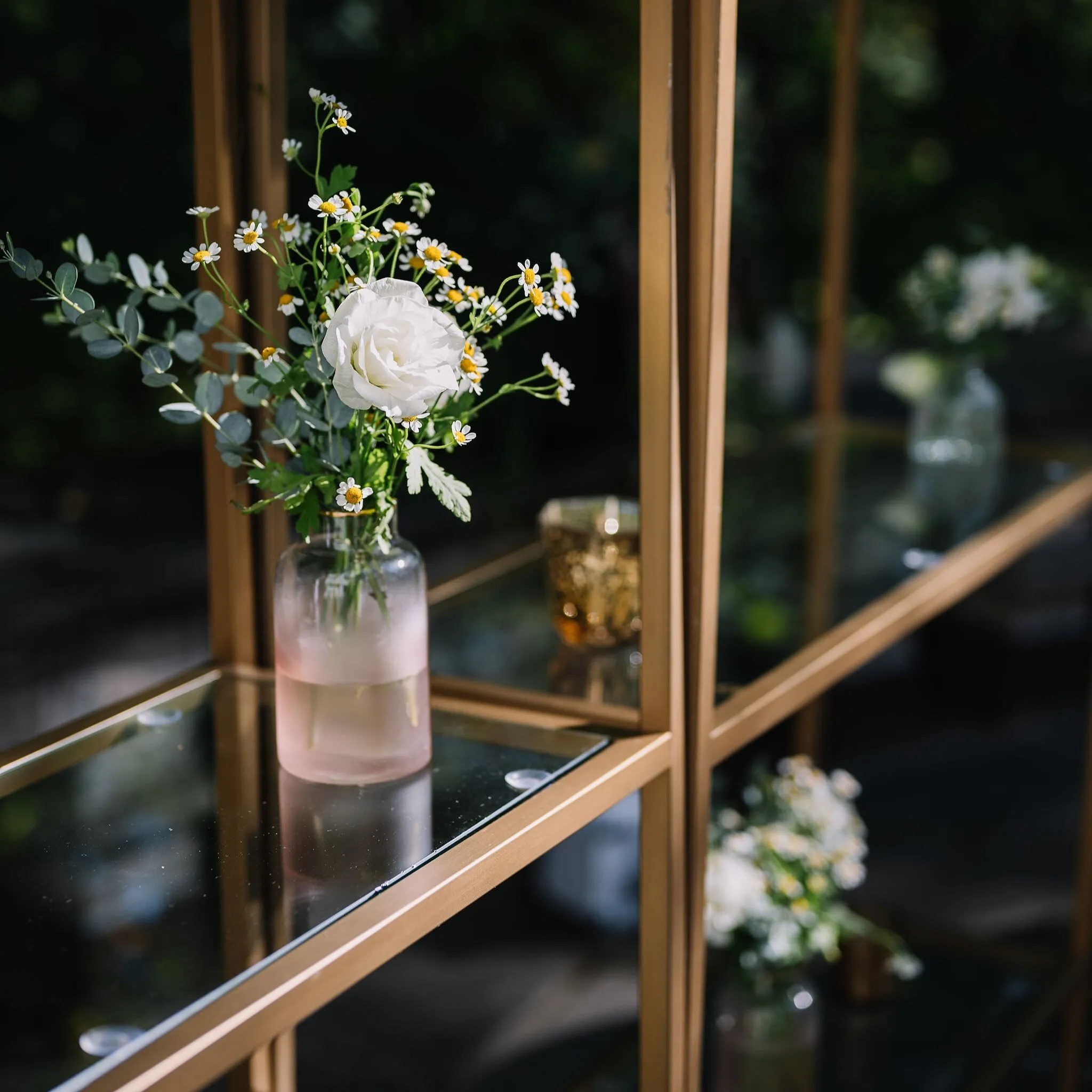 Gold Rim Rose Vase