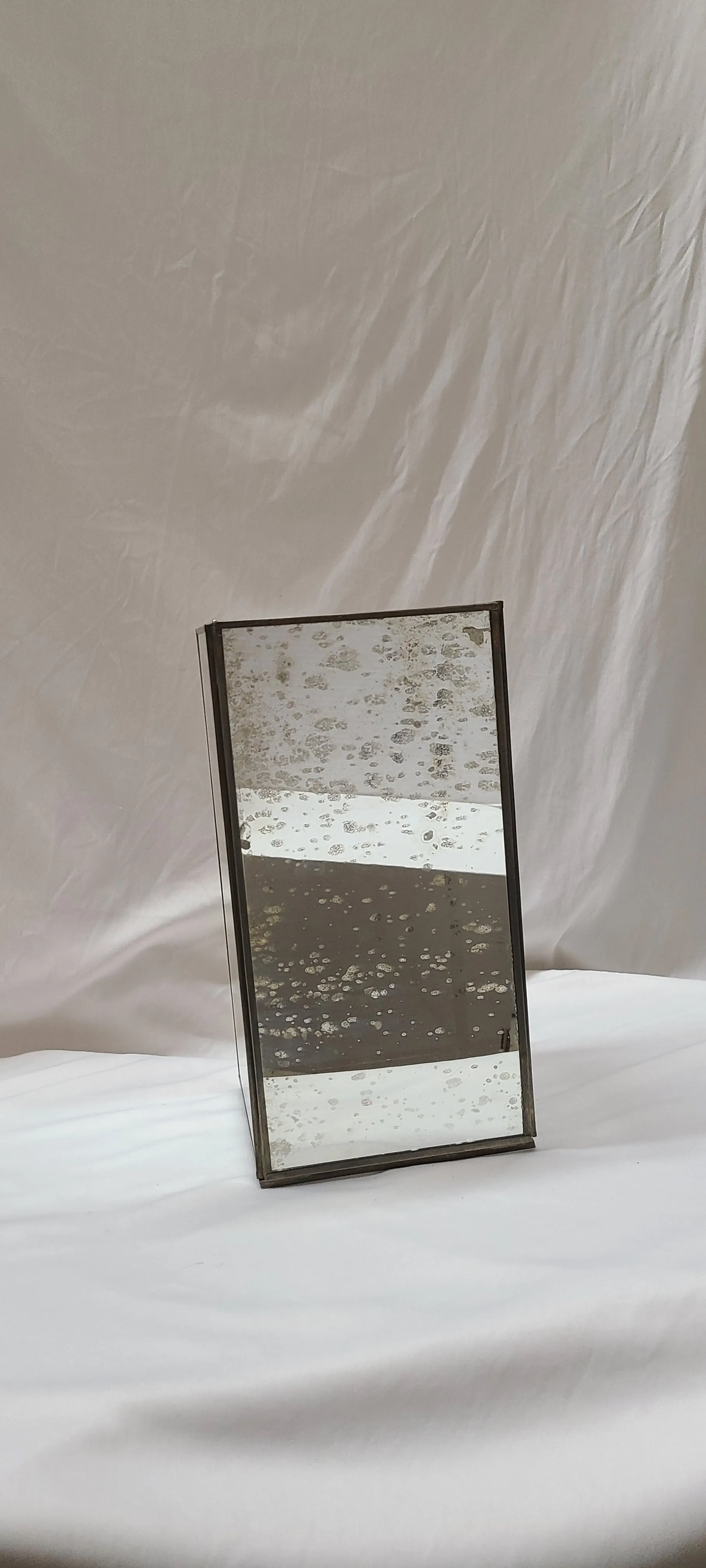 Large Mercury and Brass Square Hurricane 