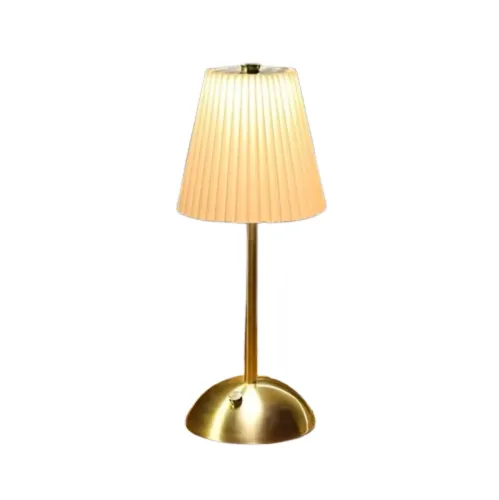 LED Pleated & Gold Lamp